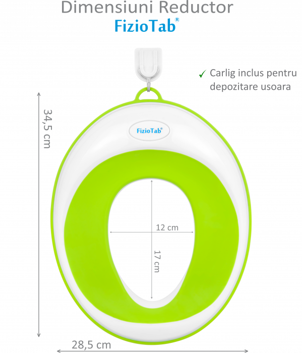 Reductor WC Copii FizioTab®, Alb/Verde [5]