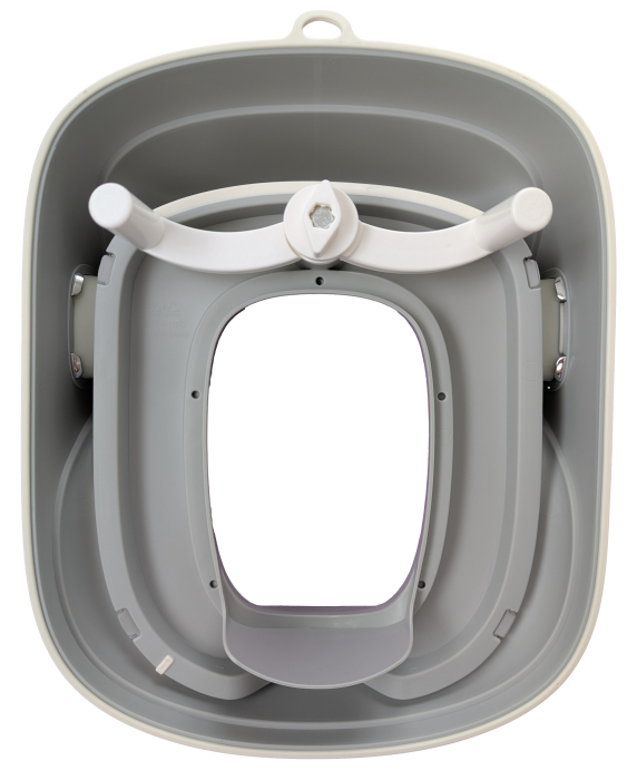 Reductor WC Copii FizioTab® cu Manere, Spatar ergonomic, Perna moale din PU, Anti-alunecare, Anti-stropire, Gri [6]