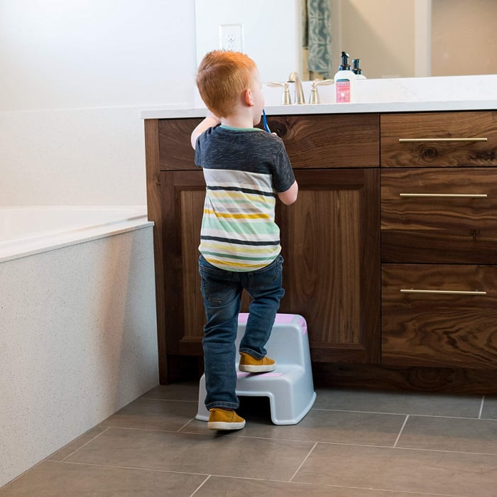 Scaunel Copii Inaltator WC in Doua Trepte FizioTab®, Taburet Copii Utilizare in Baie, Toaleta, Chiuveta sau in Bucatarie - Scaun Tip Scara cu Suprafata Antialunecare pentru Confort si Siguranta, Multi [6]