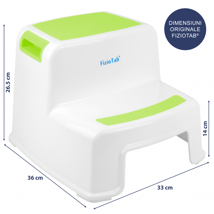 Scaunel Copii Inaltator WC in Doua Trepte FizioTab®, Taburet Copii Utilizare in Baie, Toaleta, Chiuveta sau in Bucatarie - Scaun Tip Scara cu Suprafata Antialunecare pentru Confort si Siguranta, Multi [5]