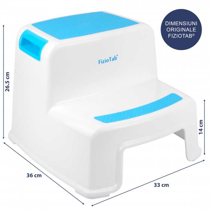 Scaunel Copii Inaltator WC in Doua Trepte FizioTab®, Taburet Copii Utilizare in Baie, Toaleta, Chiuveta sau in Bucatarie - Scaun Tip Scara cu Suprafata Antialunecare pentru Confort si Siguranta, Multi [5]