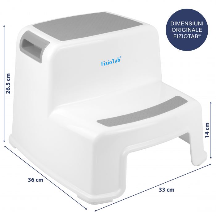 Scaunel Copii Inaltator WC in Doua Trepte FizioTab®, Taburet Copii Utilizare in Baie, Toaleta, Chiuveta sau in Bucatarie - Scaun Tip Scara cu Suprafata Antialunecare pentru Confort si Siguranta, Multi [4]