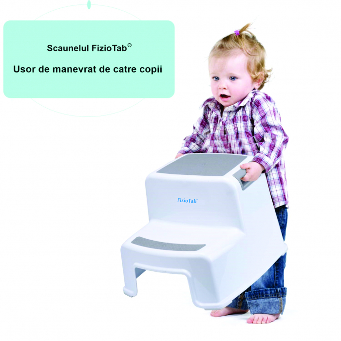 Scaunel Copii Inaltator WC in Doua Trepte FizioTab®, Taburet Copii Utilizare in Baie, Toaleta, Chiuveta sau in Bucatarie - Scaun Tip Scara cu Suprafata Antialunecare pentru Confort si Siguranta, Multi [7]