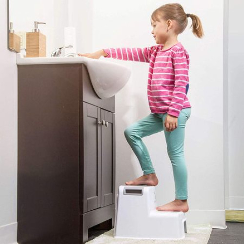 Scaunel Copii Inaltator WC in Doua Trepte FizioTab®, Taburet Copii Utilizare in Baie, Toaleta, Chiuveta sau in Bucatarie - Scaun Tip Scara cu Suprafata Antialunecare pentru Confort si Siguranta, Multi [8]