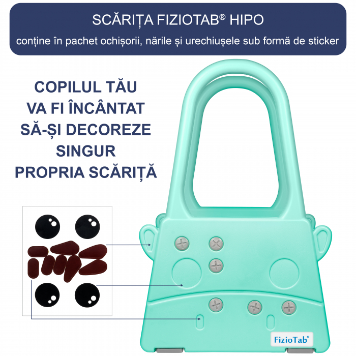 Scaunel Inaltator Copii FizioTab® cu Manere, Doua Trepte, Suprafata Anti-alunecare, pentru Baie/Bucatarie, Hipo Albastru Turcoaz [4]