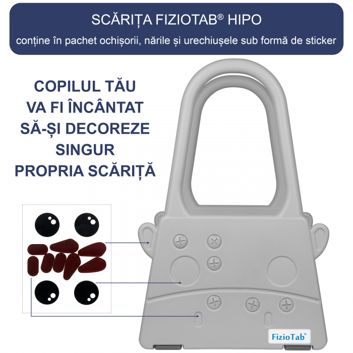 Scaunel Inaltator Copii FizioTab® cu Manere, Doua Trepte, Suprafata Anti-alunecare, pentru Baie/Bucatarie, Hipo Gri [4]