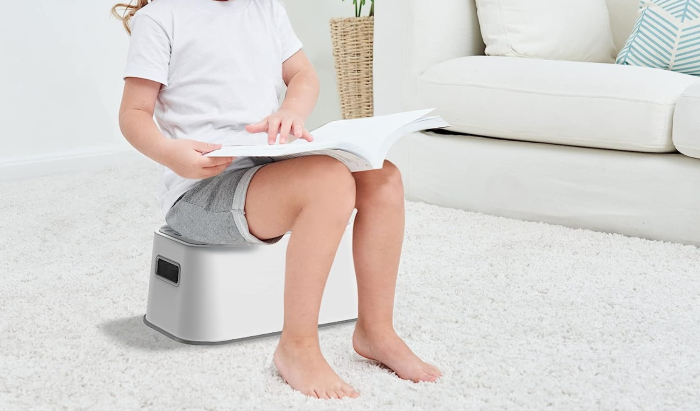 Scaunel Inaltator FizioTab® cu Suprafata Antialunecare si Manere, tip Taburet, Utilizare la Chiuveta, Baie sau in Bucatarie, Gri [4]