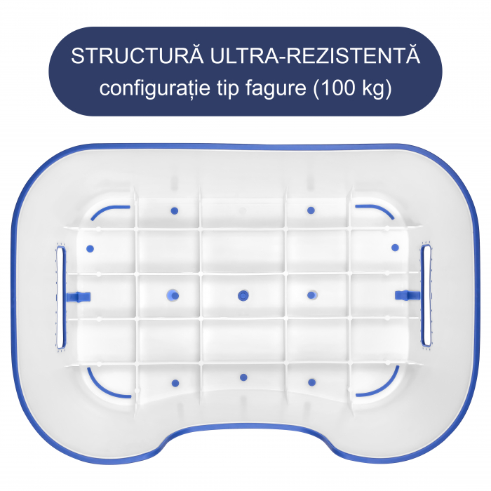 Scaunel Inaltator FizioTab® OCEAN, Suprafata Antialunecare si Manere, tip Taburet, Utilizare la Chiuveta, Baie sau in Bucatarie, Albastru [5]