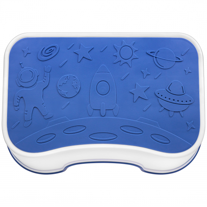 Scaunel Inaltator FizioTab® Space cu Suprafata Antialunecare si Manere, tip Taburet, Utilizare la Chiuveta, Baie sau in Bucatarie, Albastru Cosmic [4]