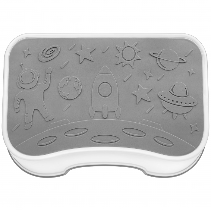 Scaunel Inaltator FizioTab® Space cu Suprafata Antialunecare si Manere, tip Taburet, Utilizare la Chiuveta, Baie sau in Bucatarie, Gri [5]