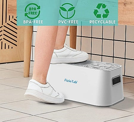 Scaunel Inaltator FizioTab® Space cu Suprafata Antialunecare si Manere, tip Taburet, Utilizare la Chiuveta, Baie sau in Bucatarie, Gri [12]