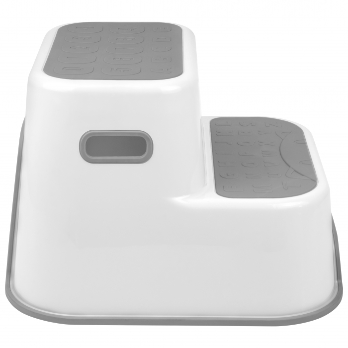 Scaunel Inaltator WC in Doua Trepte FizioTab®, cu Suprafata Antialunecare cu Cifre si Litere, Multifunctional, Gri [5]