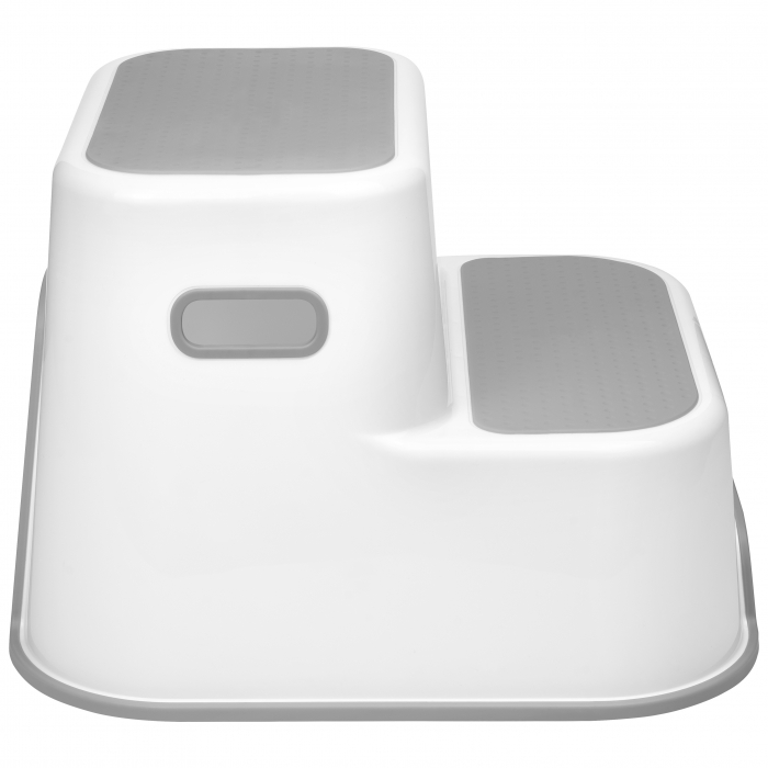Scaunel Inaltator WC in Doua Trepte FizioTab®, Suprafata Antialunecare, Taburet Inaltator Chiuveta Copii, Gri/Alb [5]