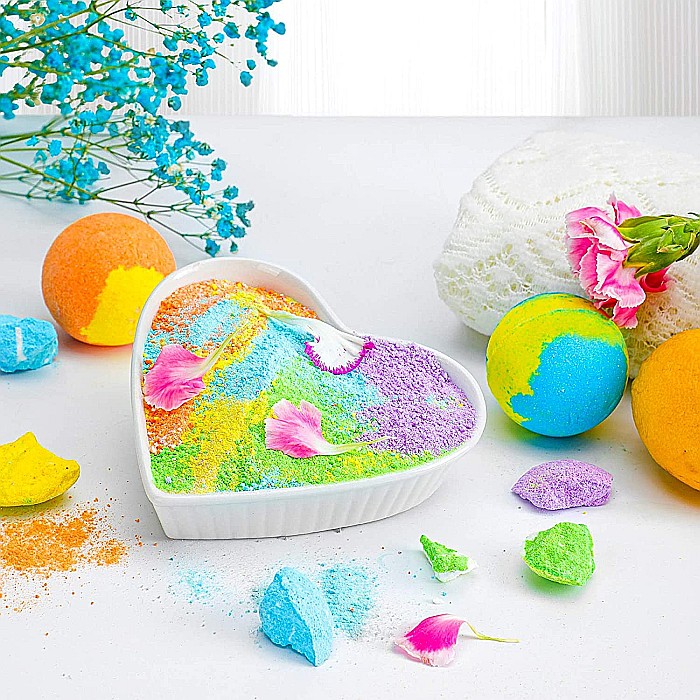 Set 12 Bile de Baie Efervescente cu Arome si Culori Diferite, FizioTab® Divine Bath Bombs, Bombe de Baie pentru Adulti si Copii cu Uleiuri Esentiale [8]