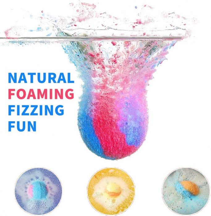 Set 12 Bile Efervescente de Baie cu Arome Diferite, FizioTab Scotin Bath Bombs, pentru Adulti si Copii, Cutie Premium, Cadoul Ideal pentru Craciun [7]
