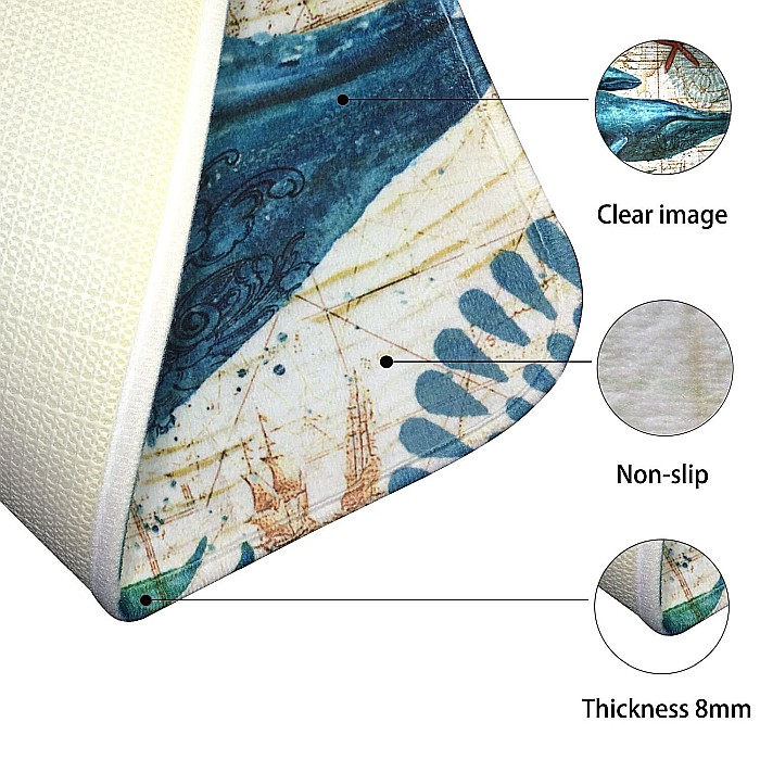 Set 3 Bucati Covorase Baie FizioTab, Antiderapante, Model Balena [3]