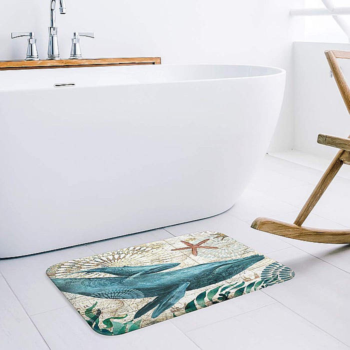 Set 3 Bucati Covorase Baie FizioTab, Antiderapante, Model Balena [8]