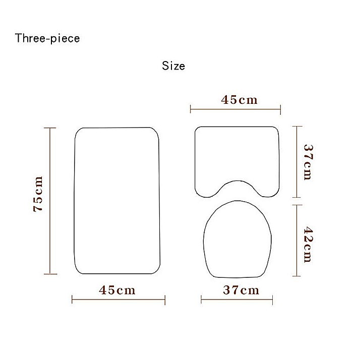 Set 3 Bucati Covorase Baie FizioTab, Antiderapante, Model Pietre [6]