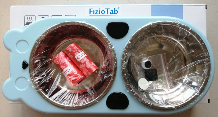 Set Castron Hranire FizioTab® Panda cu 2 Boluri de Inox si 2 Pungi Igienice, pentru Pisici si Caini de Talie Mica, Albastru [9]
