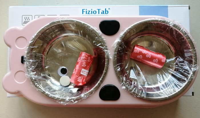 Set Castron Hranire FizioTab® Panda cu 2 Boluri de Inox si 2 Pungi Igienice, pentru Pisici si Caini de Talie Mica, Roz [9]