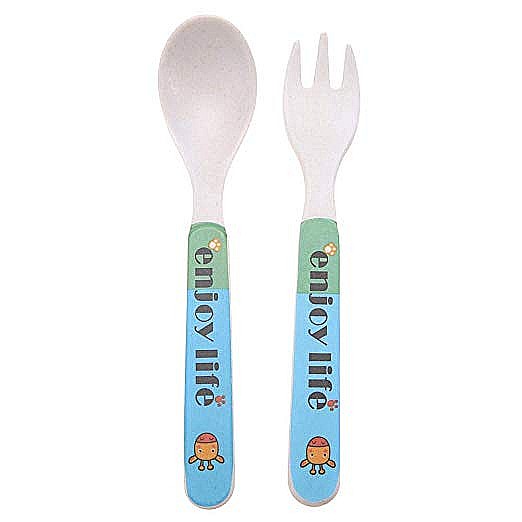 Set de masa si tacamuri pentru copii din fibra de bambus, farfurie 4 compartimente, FizioTab Kids, Girafa [6]