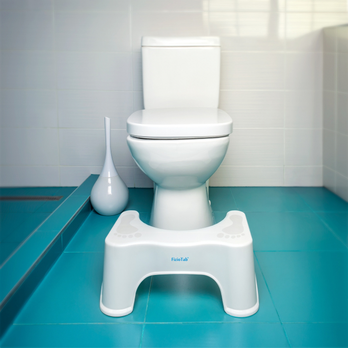 Taburet WC FizioTab® Mic, Solutia Naturala Impotriva Constipatiei Si Hemoroizilor, Scaun Suport Picioare WC, Scaunel Inaltator WC Pentru Pozitia Ghemuit Corecta Pe Toaleta, 1 buc, Alb, Inaltime 17 cm [3]