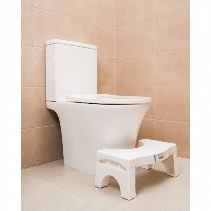 Taburet Pliabil WC FizioTab®, Impotriva Constipatiei si Hemoroizilor, Suport Picioare Pentru Pozitia Ghemuit Pe WC, Adulti si Copii, Plastic Rezistent, Alb, Inaltime 17 cm [8]