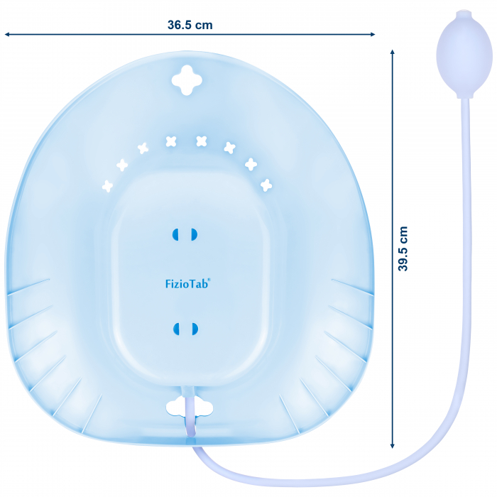 Vas FizioTab® Sitz Bath, pentru Baie de Sezut, tip Lighean pentru Wc, cu Irigator Reglabil, Asigura Igiena Locala si Ameliorarea Simptomelor Provocate de Hemoroizi, Carlig si Saculet Depozitare Inclus [2]