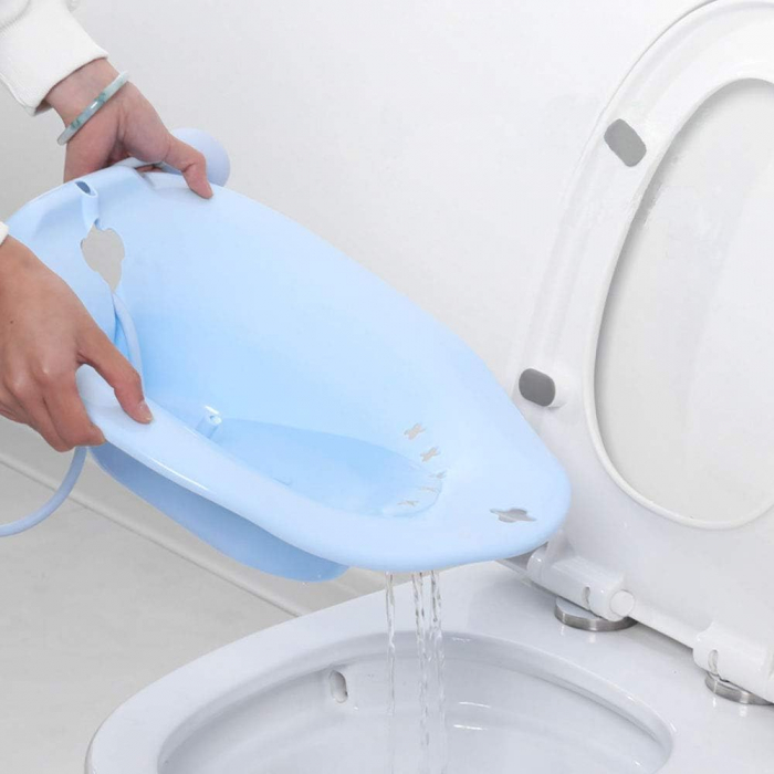 Vas FizioTab® Sitz Bath, pentru Baie de Sezut, tip Lighean pentru Wc, cu Irigator Reglabil, Asigura Igiena Locala si Ameliorarea Simptomelor Provocate de Hemoroizi, Carlig si Saculet Depozitare Inclus [11]