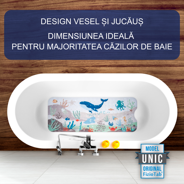 Covoras pentru cada, anti-alunecare, FizioTab®, 100×40 cm, Balena [2]