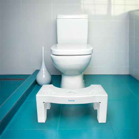 Scaunel Pliabil WC FizioTab® cu Odorizant Inclus, Impotriva Constipatiei si Hemoroizilor, Inaltator Toaleta pentru Pozitia Ghemuit, 1 buc, Alb, Inaltime 17 cm [6]