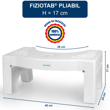 Scaunel Pliabil WC FizioTab® cu Odorizant Inclus, Impotriva Constipatiei si Hemoroizilor, Inaltator Toaleta pentru Pozitia Ghemuit, 1 buc, Alb, Inaltime 17 cm [5]