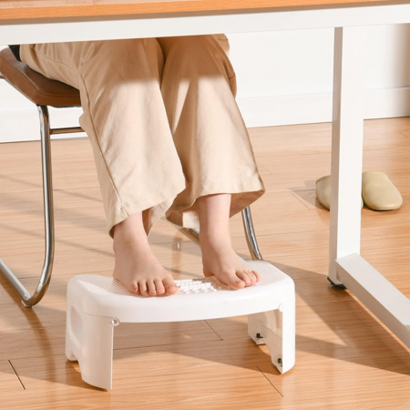 Scaunel Pliabil WC FizioTab®, Impotriva Constipatiei si Hemoroizilor, Pentru Pozitia Ghemuit Corecta Pe WC, Adulti si Copii, 1 buc, Alb, Inaltime 18 cm [6]