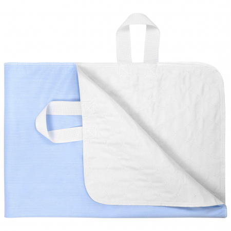 Aleza FizioTab® Mare cu MANERE pentru Manevrare Usoara, Protectie pentru Saltea Impermeabila, pentru Pacienti cu Incontinenta, 131 X 90 cm, Albastru
