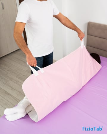 Aleza FizioTab® Mare cu MANERE pentru Manevrare Usoara, Protectie pentru Saltea Impermeabila, pentru Pacienti cu Incontinenta, Adulti si Copii, 131 X 90 cm, Bej [1]