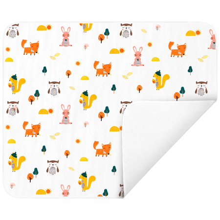 Aleza impermeabila mare pentru copii, FizioTab® 100x150 cm, absorbanta si lavabila, refolosibila, tip paturica, pentru schimbat scutecul bebelusului, Forest [5]