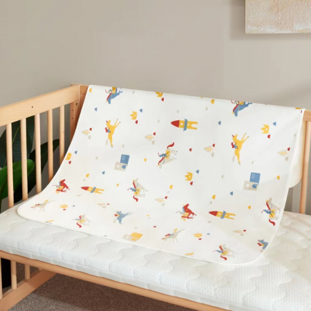 Aleza impermeabila mare pentru copii, FizioTab®, 80x100 cm, absorbanta si lavabila, refolosibila, tip paturica, pentru schimbat scutecul bebelusului, Cai [7]