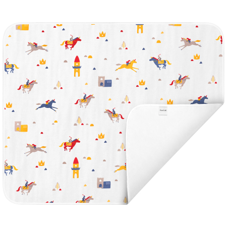Aleze copii - Aleza impermeabila mare pentru copii, FizioTab®, 80x100 cm, absorbanta si lavabila, refolosibila, tip paturica, pentru schimbat scutecul bebelusului, Cai