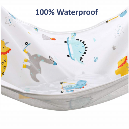 Aleza impermeabila mare pentru copii, FizioTab®, 80x100 cm, absorbanta si lavabila, refolosibila, tip paturica, pentru schimbat scutecul bebelusului, Dinozauri [6]