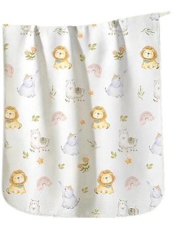 Aleze copii - Aleza impermeabila mare pentru copii, FizioTab®, 80x100 cm, absorbanta si lavabila, refolosibila, tip paturica, pentru schimbat scutecul bebelusului, Lei