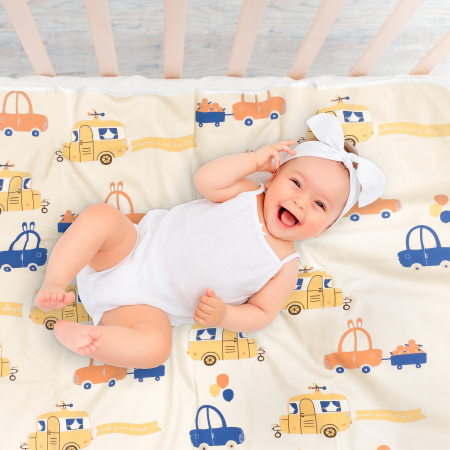 Aleza impermeabila mare pentru copii, FizioTab®, 80x100 cm, absorbanta si lavabila, refolosibila, tip paturica, pentru schimbat scutecul bebelusului, Masinute [2]
