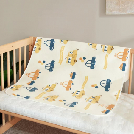 Aleza impermeabila mare pentru copii, FizioTab®, 80x100 cm, absorbanta si lavabila, refolosibila, tip paturica, pentru schimbat scutecul bebelusului, Masinute [7]