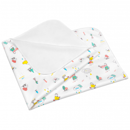 Aleza impermeabila mare pentru copii, FizioTab®, 80x100 cm, absorbanta si lavabila, refolosibila, tip paturica, pentru schimbat scutecul bebelusului Ursuleti [6]