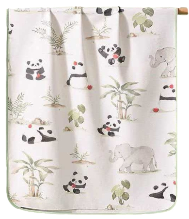 Aleze copii - Aleza impermeabila mare pentru copii, FizioTab®, 80x100 cm, absorbanta si lavabila, refolosibila, tip paturica, pentru schimbat scutecul bebelusului, Ursuleti Panda