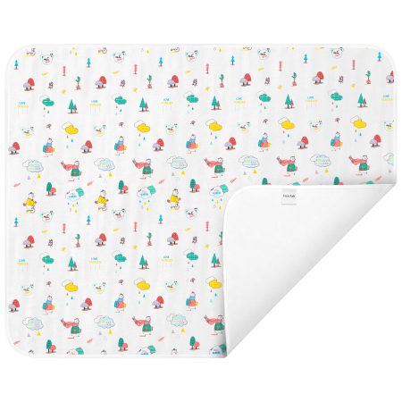 Bebe&Copii - Aleza impermeabila mare pentru copii, FizioTab®, 80x100 cm, absorbanta si lavabila, refolosibila, tip paturica, pentru schimbat scutecul bebelusului Ursuleti