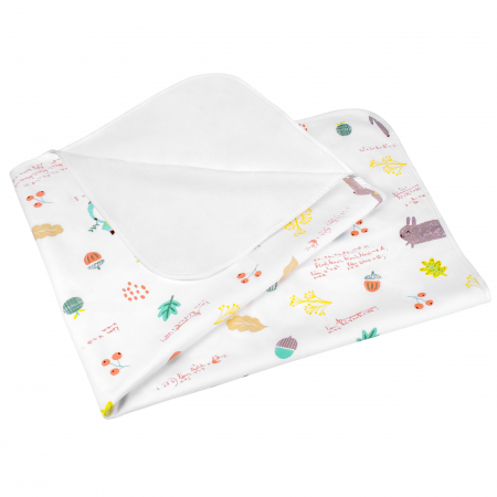 Aleza impermeabila mare pentru copii, FizioTab®, 80x100 cm, absorbanta si lavabila, refolosibila, tip paturica, pentru schimbat scutecul bebelusului, Veverite [8]