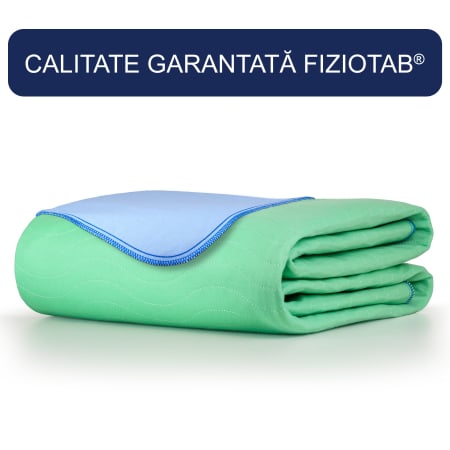 Aleza Impermeabila Reutilizabila FizioTab® 200 x 160 cm, Protectie Saltea Lavabila, pentru Pacienti cu Incontinenta, Adulti si Copii, Verde/Albastru [8]