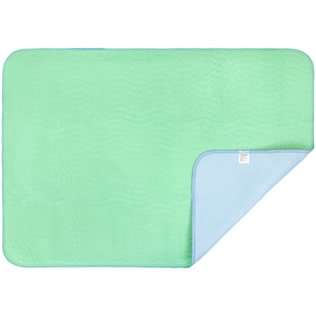 Incontinenta&Sanatate - Aleza Impermeabila Reutilizabila FizioTab® 130 x 90 cm, Protectie Saltea Lavabila, pentru Pacienti cu Incontinenta, Adulti si Copii, Verde/Albastru