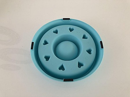 Castron Hranire Lenta Caini FizioTab®, pentru Prevenirea Indigestiei, Antiderapant, Love, Albastru [10]