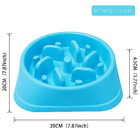 Castron Hranire Lenta pentru Caini, Pentru Prevenirea Indigestiei, Slow Feed Bol Interactiv FizioTab®, Albastru [6]